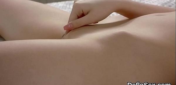  Seductive teen fingers juicy hole until she is coming